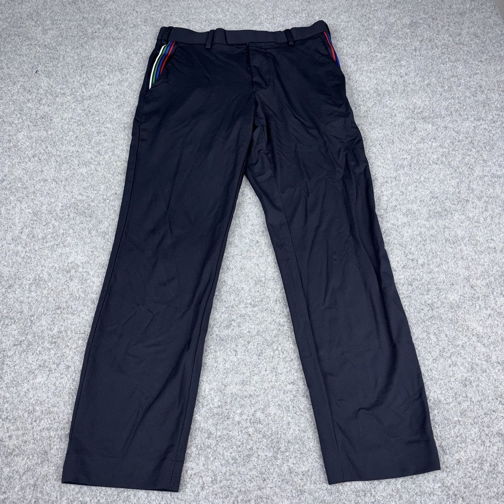 Murano‎ Alex Fit Dress Pants Men's 30x30 Navy Flat Front Stretch Career Casual